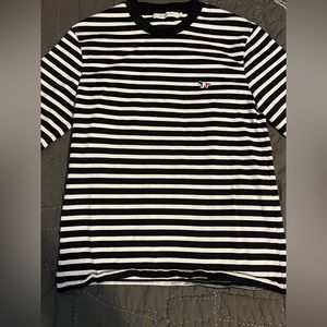 Maison Kitsuné Paris Navy Stripe Long Sleeve Size Small LIKE NEW